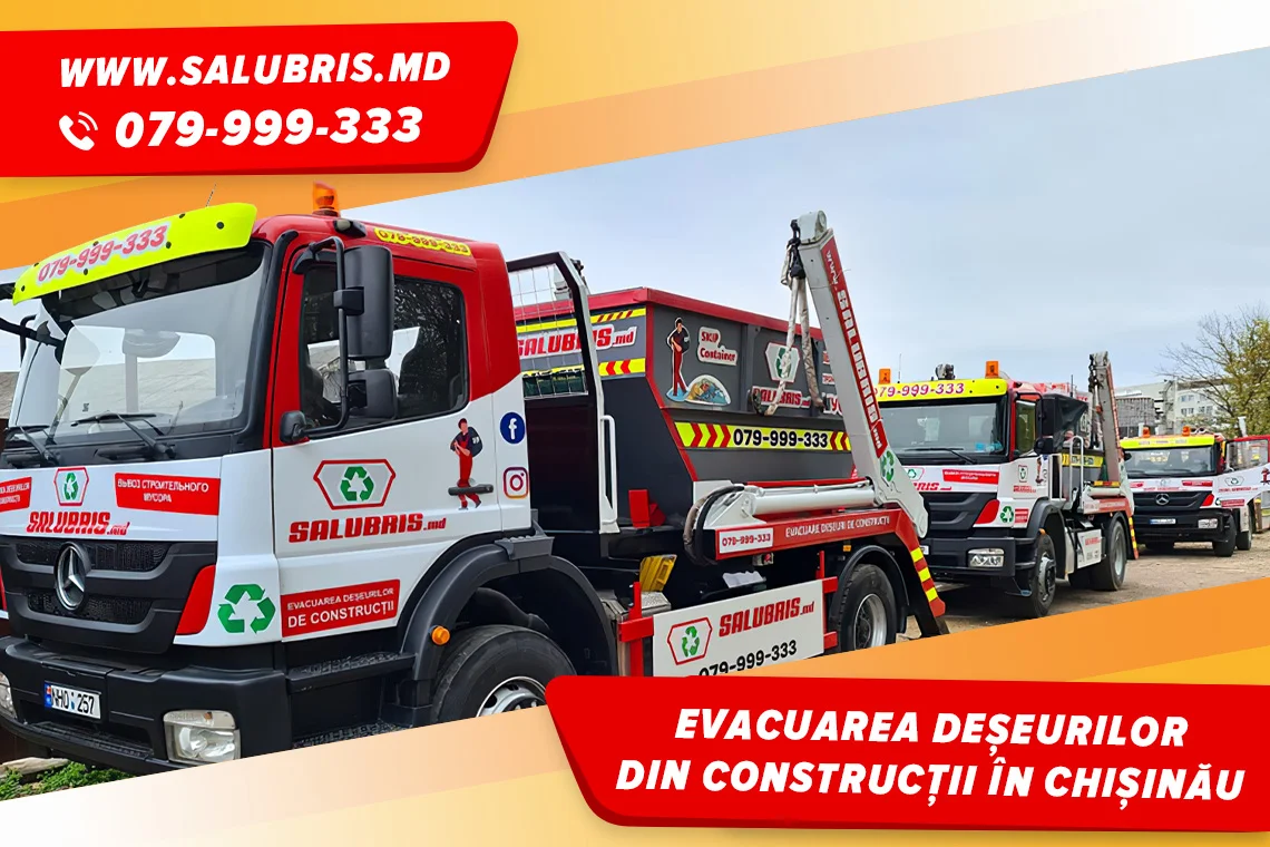 Evacuarea deșeurilor de construcție cu container în Chișinău